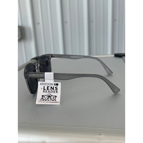 Kreedom Keep Talkin Sunglasses Patented Lens Reader Technology Gray Frame NEW - Picture 3 of 6